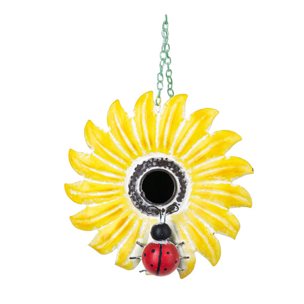 Birdhouse Sunflower with Lady Bug