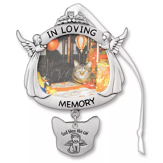 Memorial Photo Ornament, "In loving memory", Cat