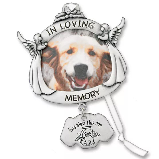 Memorial Photo Ornament, "In loving memory", Dog