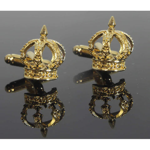 Boutons De Manchette Silvertone – Couronne Avec Croix – Modèle Ancien