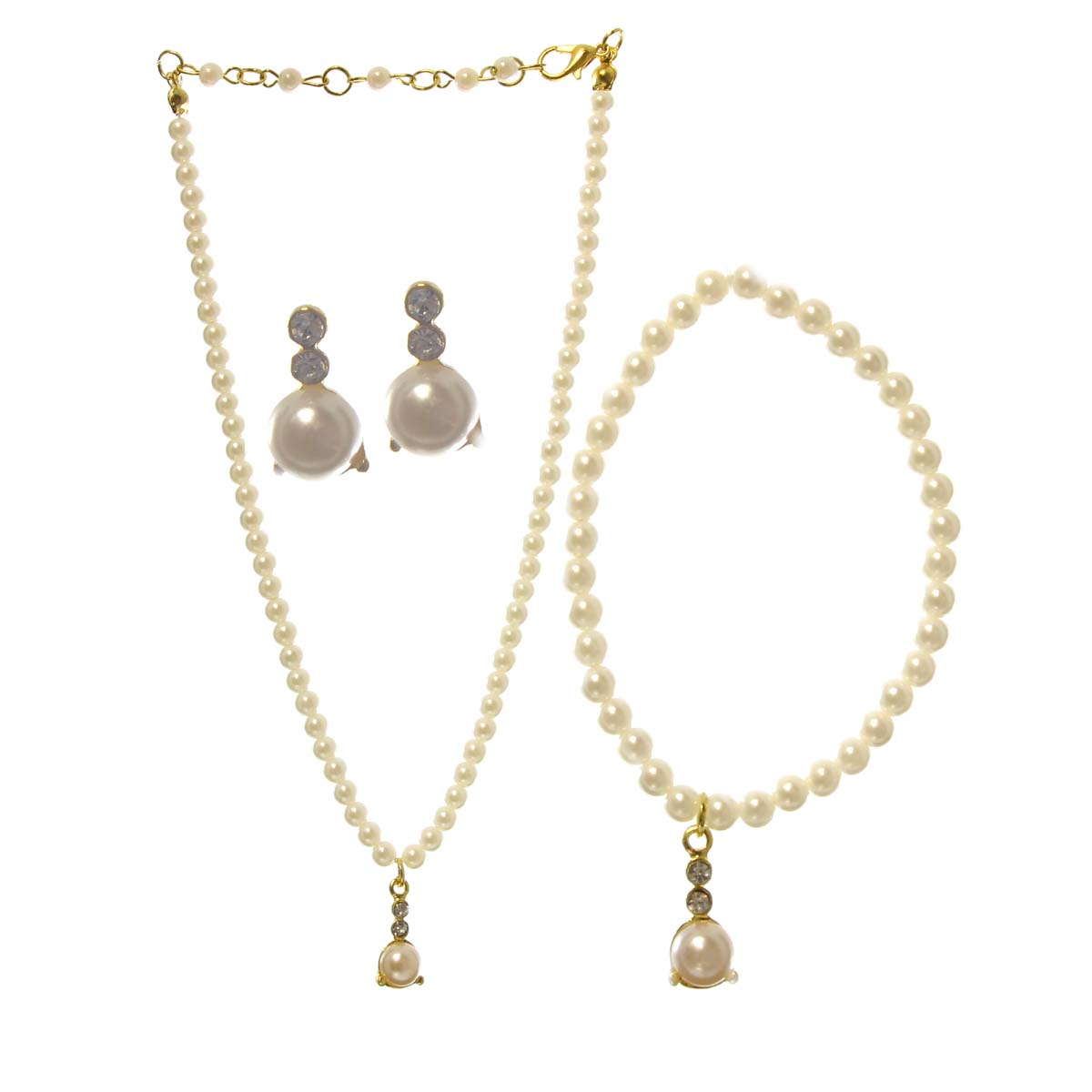 Kids Necklace, Gold Bracelet and Earring Set