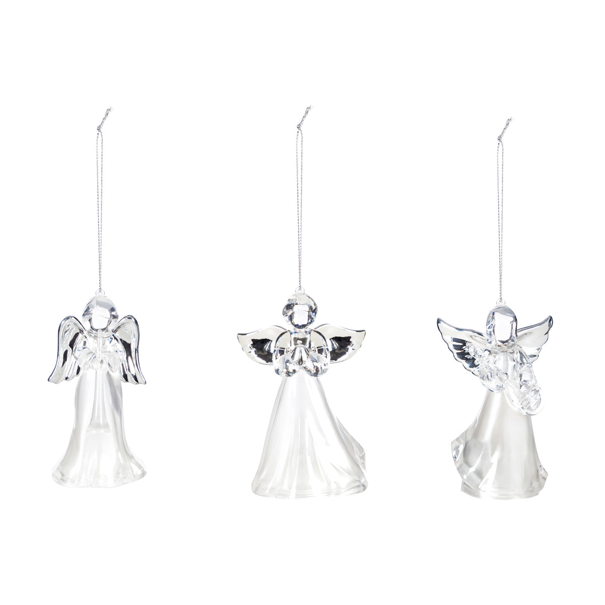 Color Changing Angel Ornaments, 3 styles, LED, 3.2"H