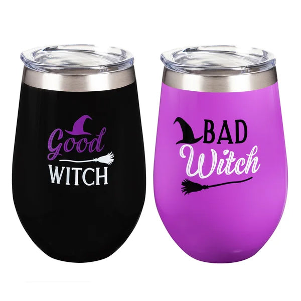Witch Double Wall Vacuum Wine Tumbler Gift Set, Set of 2