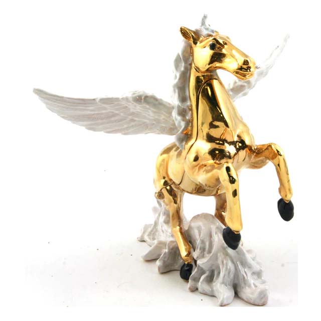 Gold Pegasus with White Wings Keepsake Box