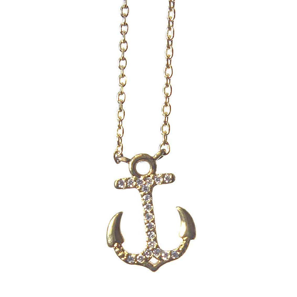 Secret Box™  Anchor Necklace, 14k Gold Dipped