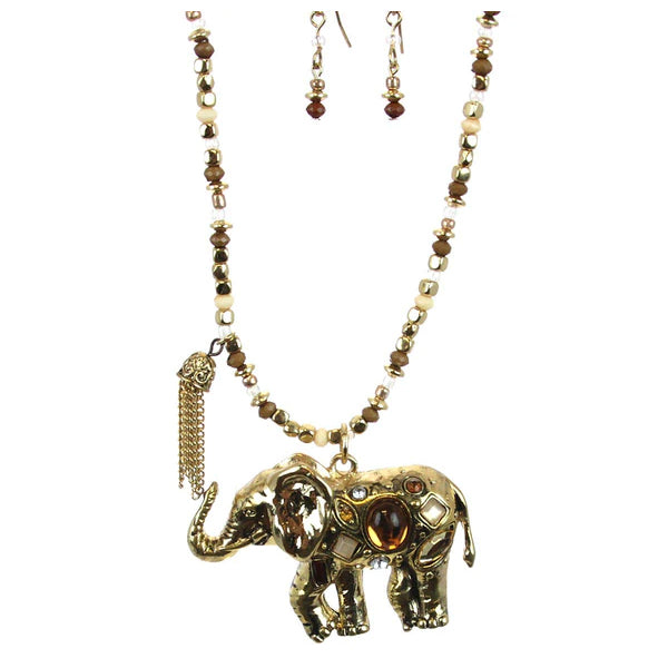 Elephant Necklace & Earrings