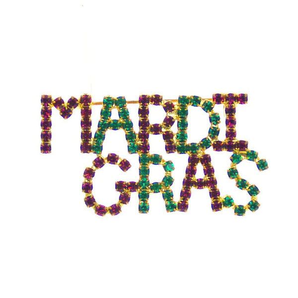 Mardi Gras Script Pin
