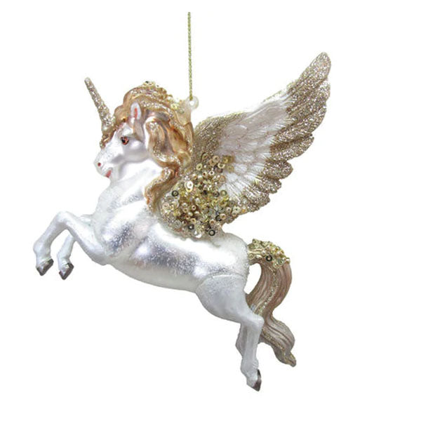 Gold Pegasus/unicorn Ornament