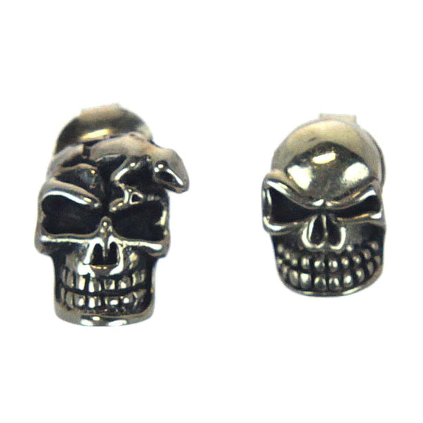 Skull Earrings, Sterling Silver