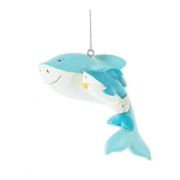 Parent Shark w/Diapered Baby Shark Ornament