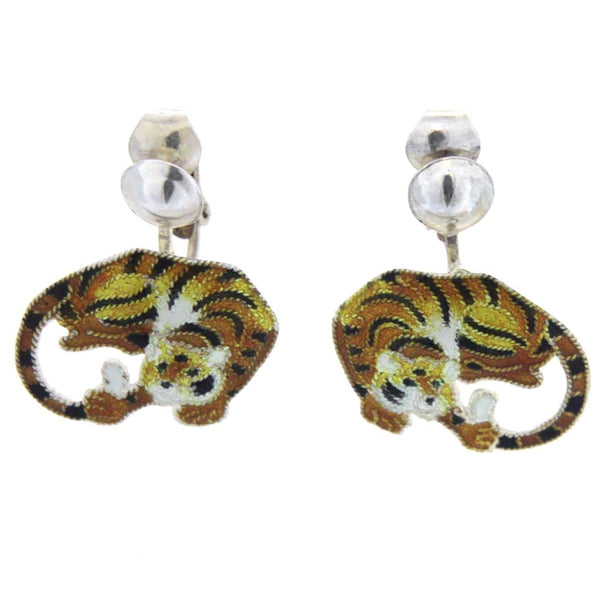 Zarah Tiger Clip Earrings