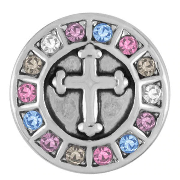 Petite Ginger Snaps Multi Color Stone Cross Snap