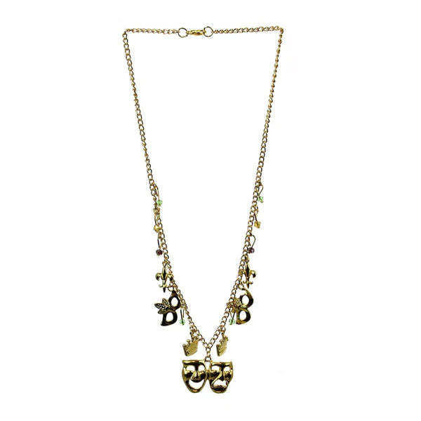 Mardi Gras Gold Charm Necklace