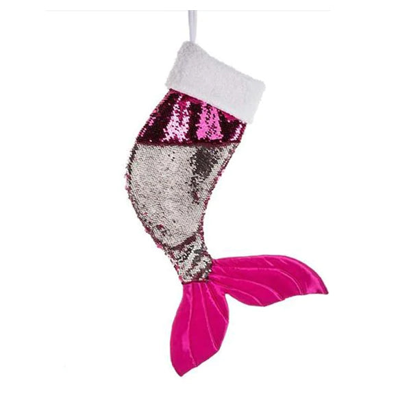 Fuchsia/Silver Sequined Mermaid Tail Stocking
