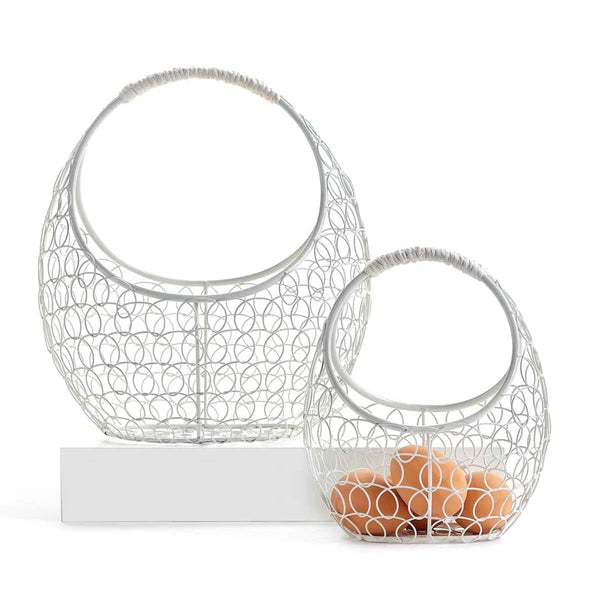 Metal Wire Basket with Handle, set of 2