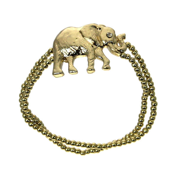 Elephant Stretch Bracelet Gold Beaded | Jubilee Gift Shop