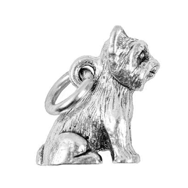 Dog Yorkie Silver Character Charm