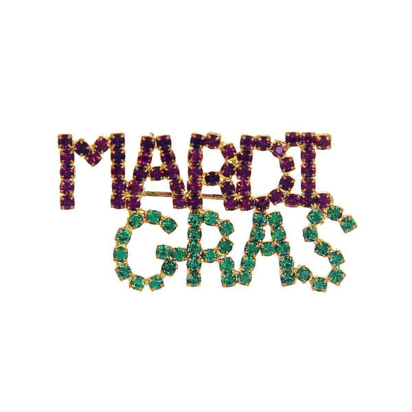 Mardi Gras Script Pin