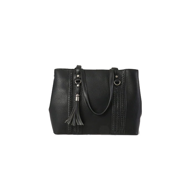 Simply Noelle "Fishtail" Tote Handbag/Purse-Black