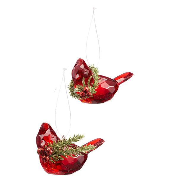 Teeny Cardinal Ornament w/ Mistletoe