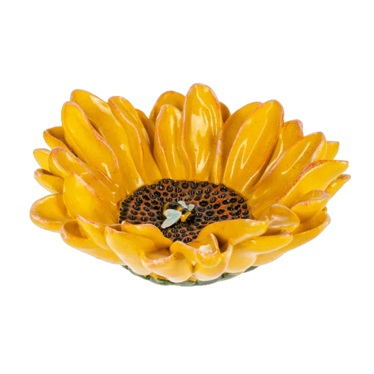 Sunflower Bird Bath with Bee