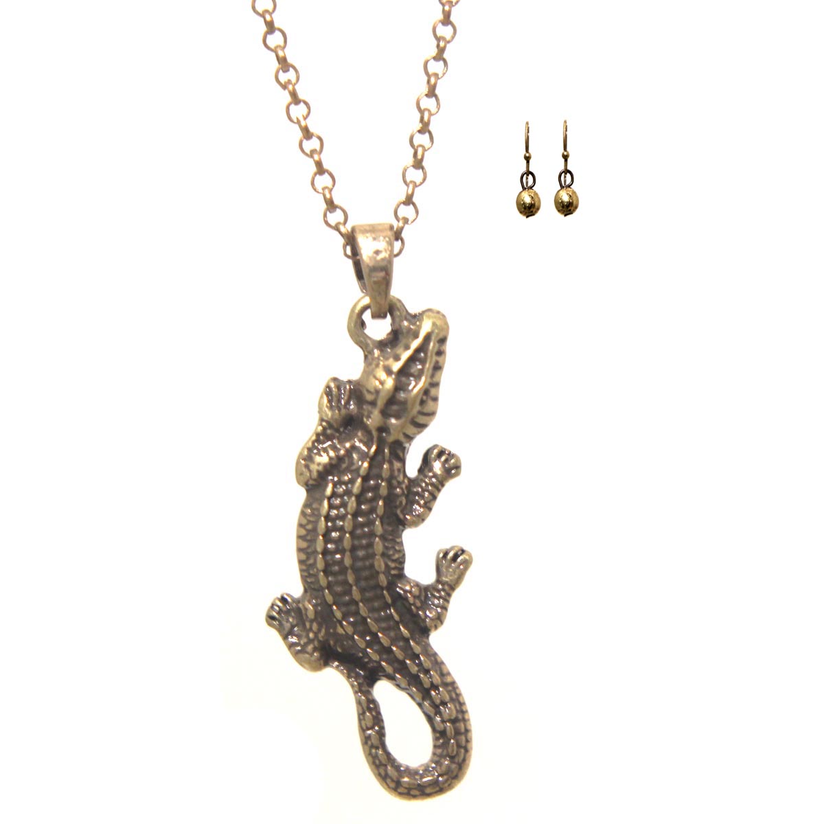 Alligator Necklace w/ Earrings