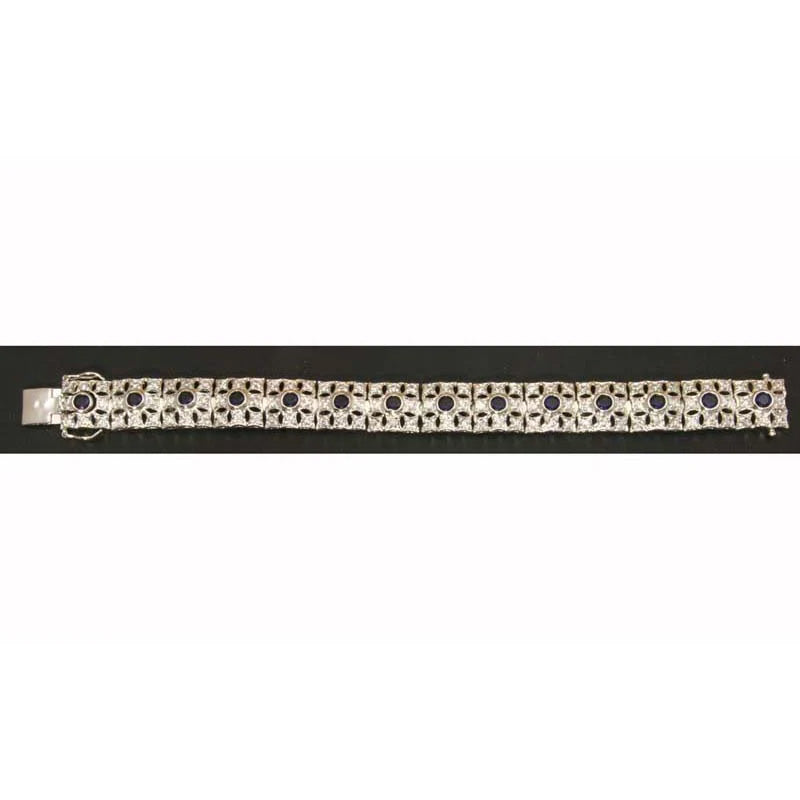 Sterling Silver Sapphire Zirconia Bracelet