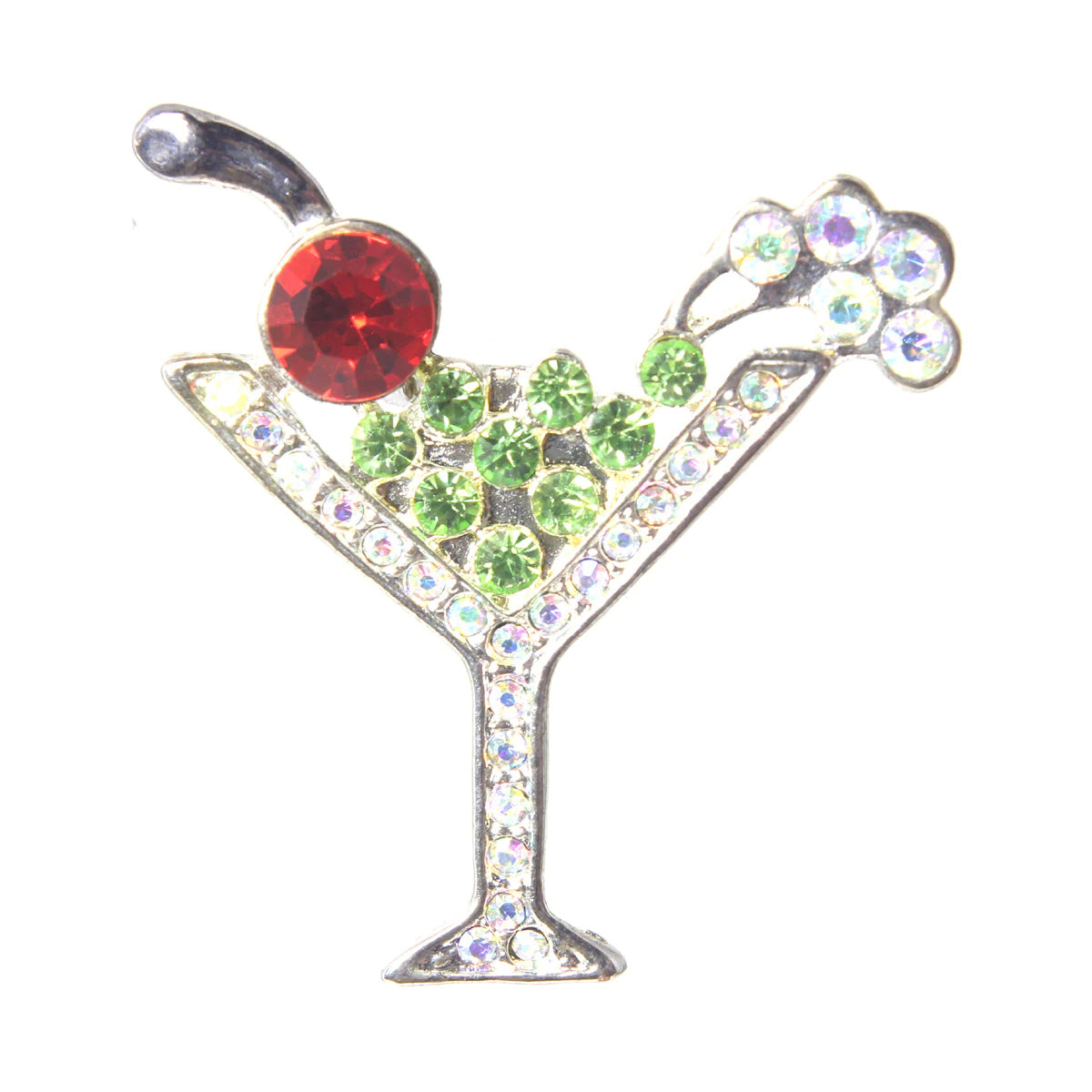 Kirks Folly Martini Pin, Red/Green