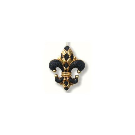 Diamond Fleur De Lis Ornament Black