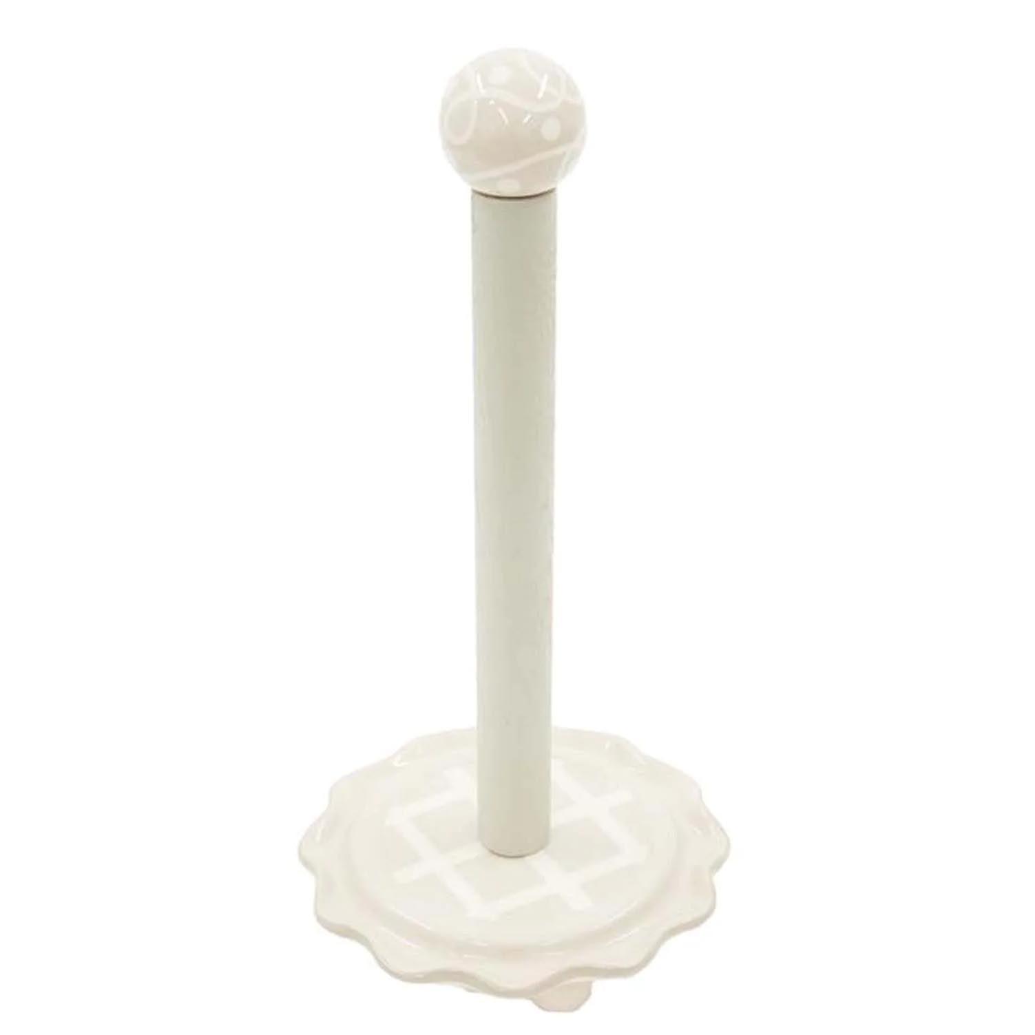 Taupe White Paper Towel Holder