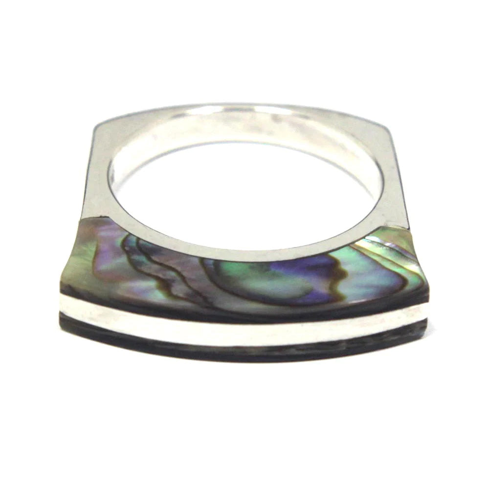 Sterling Silver Abalone Ring Size 8.5