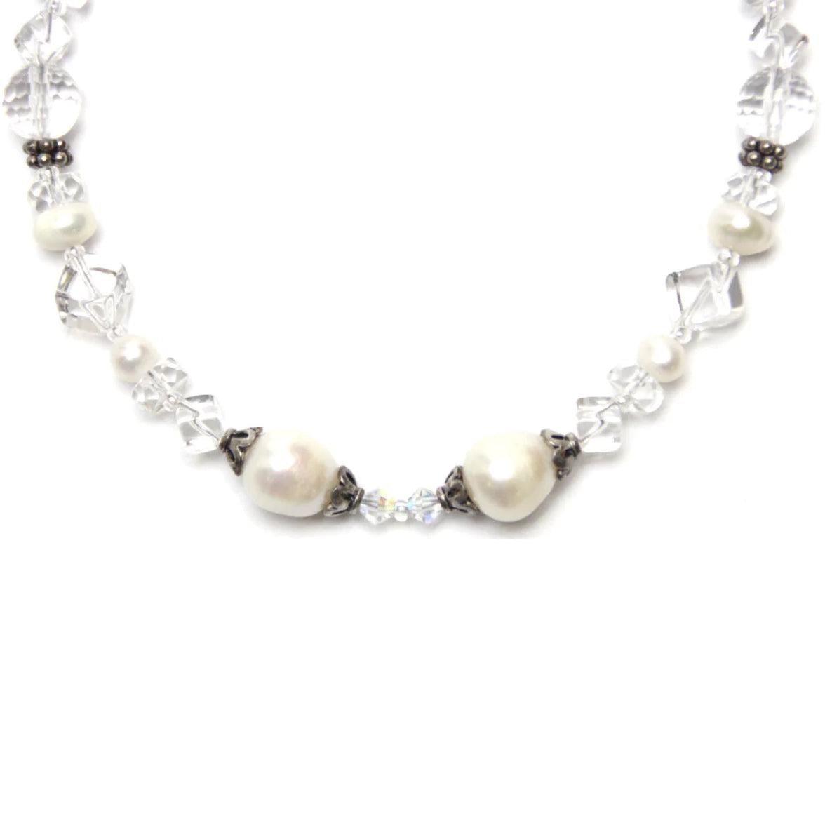 Gemstone Quartz Pearls Necklace