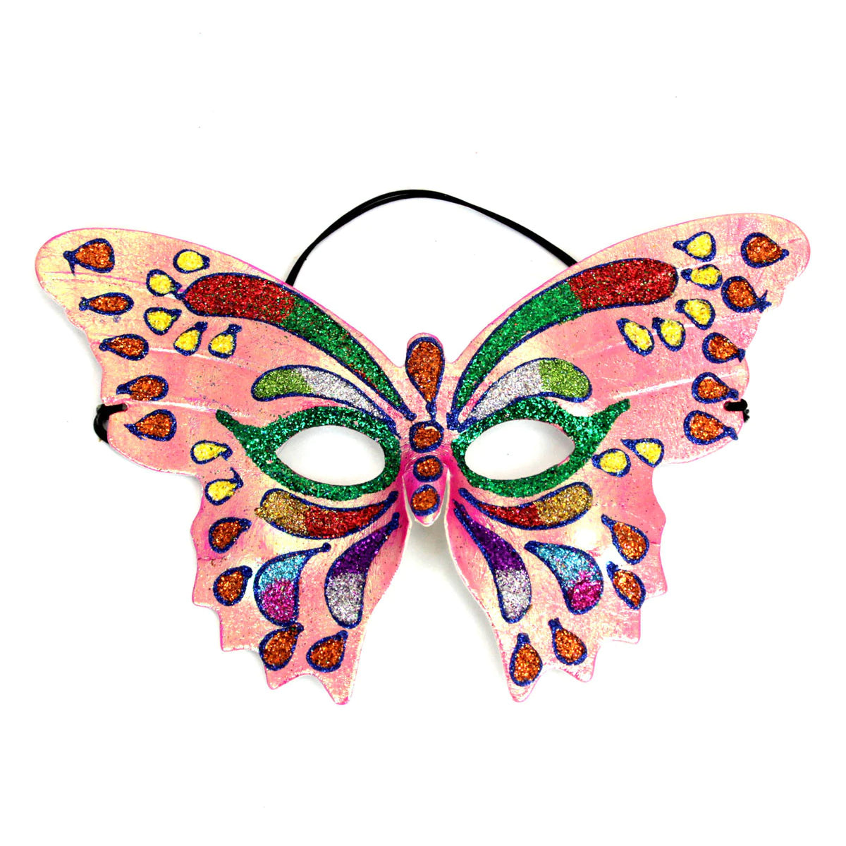 Butterfly Glitter Mask Fuchsia