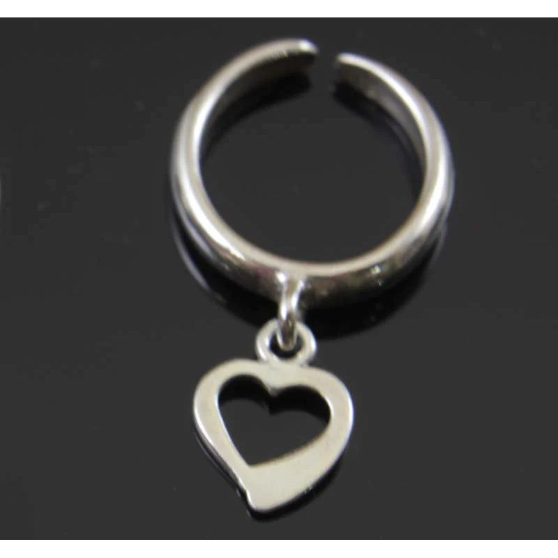 Sterling Silver Heart Charm Toe Ring