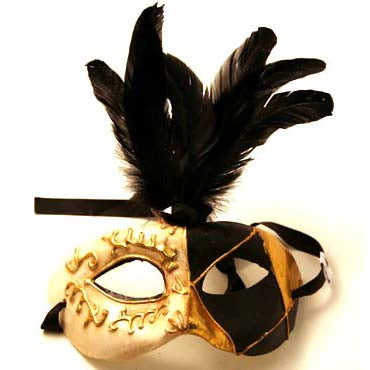 Symphony Mask With Feathers Gold