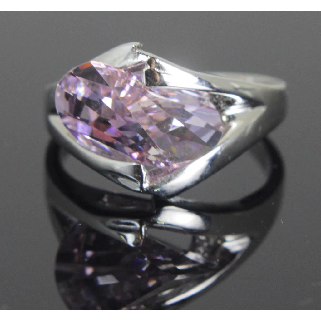 Plated Light Amethyst Zirconia Ring Size 8 | Jubilee Gift Shop